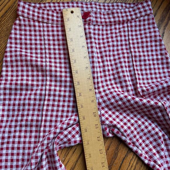 Free People red and white gingham high waisted skinny pants Size 2 - Picture 7 of 9